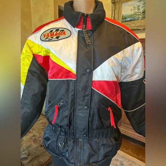 Vintage 90's Yamaha Racing Women's Snowmobile Winter Puffer Jacket S - Picture 3 of 16